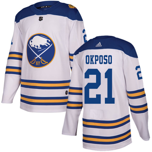 Adidas Sabres #21 Kyle Okposo White Authentic 2018 Winter Classic Youth Stitched NHL Jersey - Click Image to Close